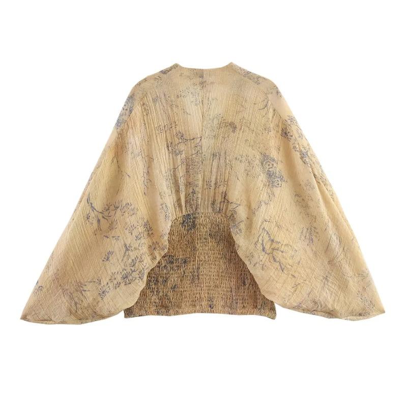 Autumn Products European American Style Retro Women's Clothing French Lazy Style Printed Shirt Women Clothing