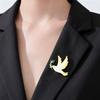 Friedenstaube Vogel Anstecknadeln Edelstahl Brosche für Damen Herren Olivenzweig Tauben Abzeichen auf Rucksack Schmuck Geschenk Großhandel