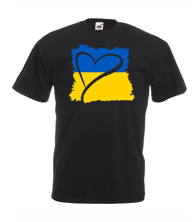 Ukraine Flag Heart Design T-shirt