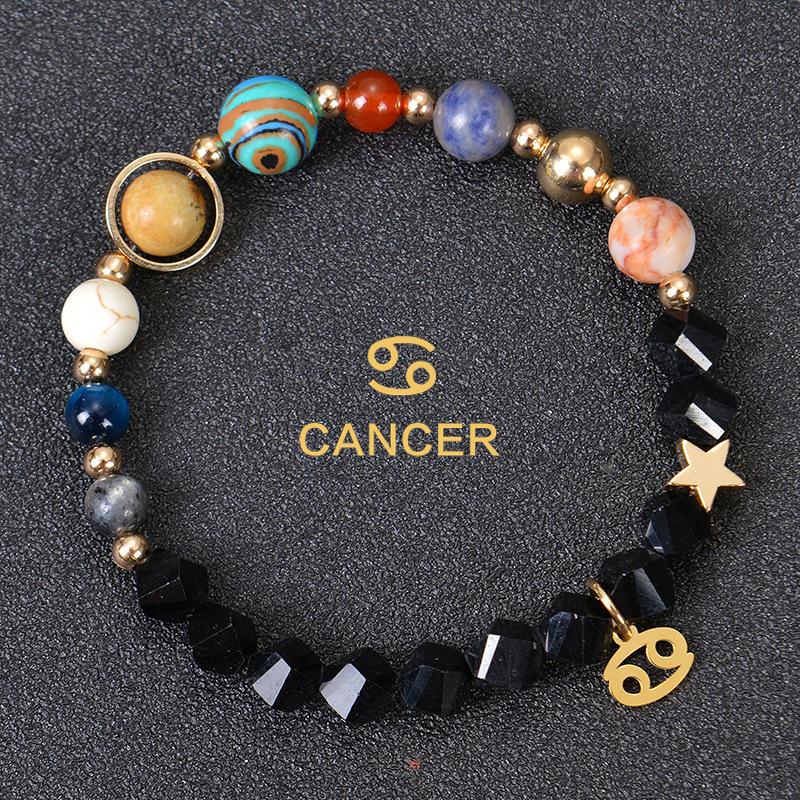 Eight major planets and twelve zodiac signs bracelet, frosted stone, bead bracelet, planets, Christmas gift, Stocking stuffers