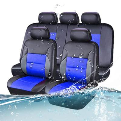 Sada potahů na autosedačku PU kožený potah na sedadlo kompatibilní s potahem na airbag pro ochranu autosedačky a příslušenství interiéru auta