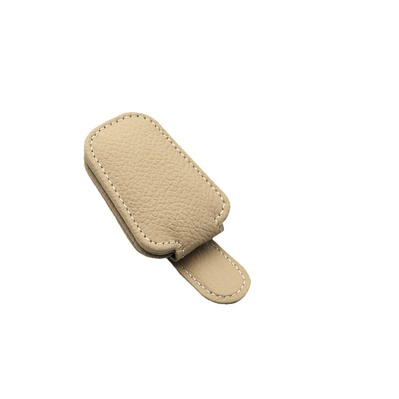 Magnetic Cowhide Car Sunglasses Holder & Sun Visor Clip