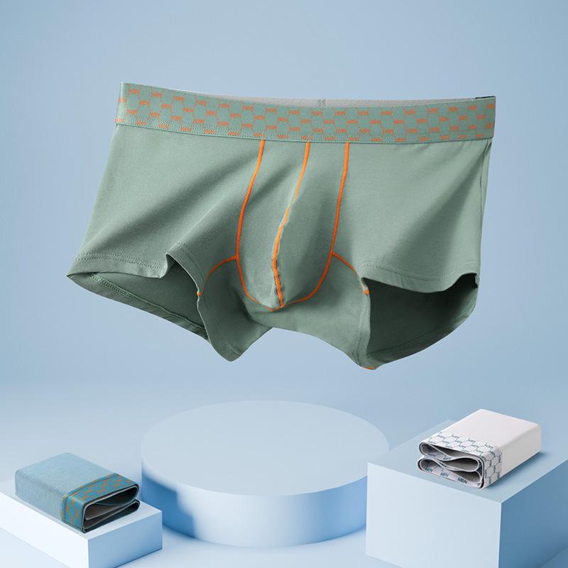 Men's Color Block Low-Rise Boxer Briefs - Cotton Sports Fitness Underwear