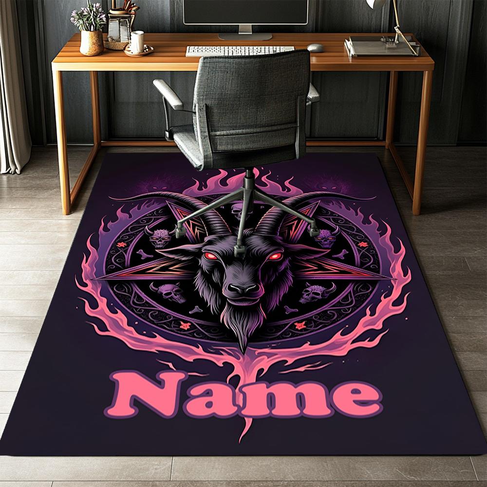 Custom Name Goat Printed Carpet,Rug for Office Chair Living Room Bedroom Kitchen Room Decor Gifts.