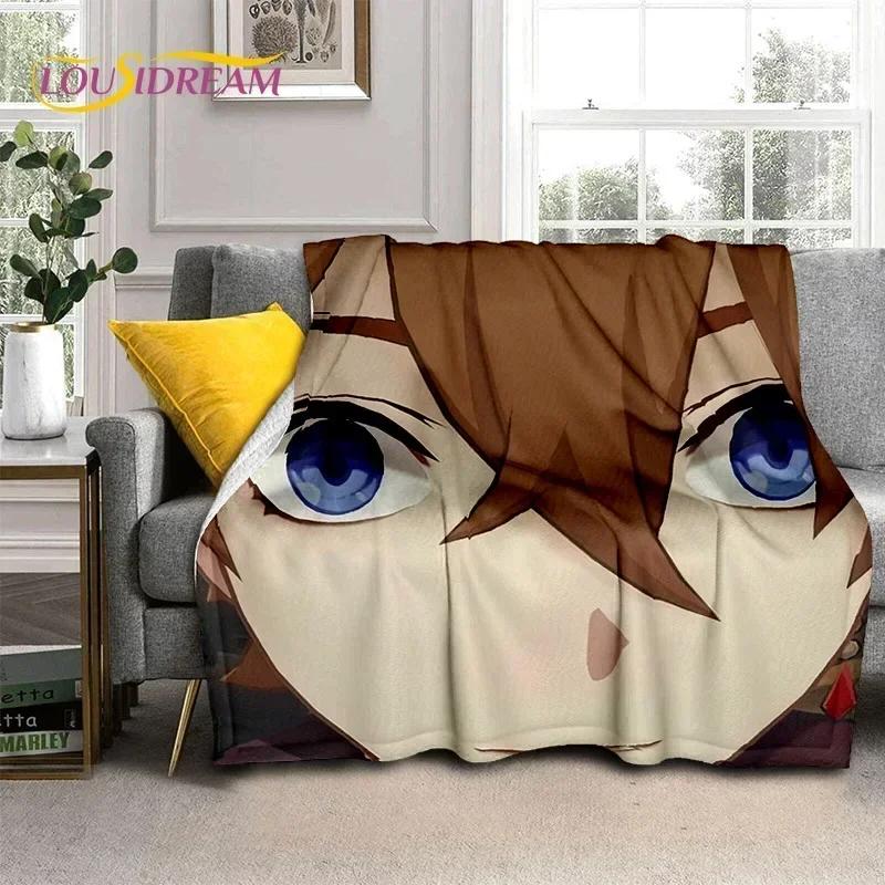 3D Niedliche Genshin Impact Cartoon Spiel Weiche Flanelldecke für Betten Schlafzimmer Sofa Picknick, Überwurfdecke für Outdoor-Freizeit Nickerchen Geschenk