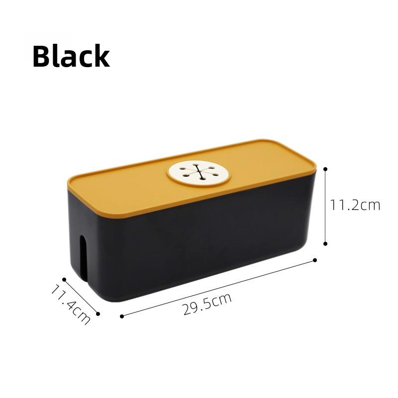 

1pcs Homes Box Desktop Charging Data Cable Storage Device Plug Socket Cable Management Device Black White Storage Organizer