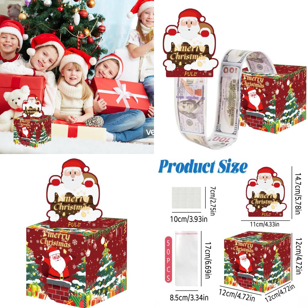 Christmas Santa Money Box With Red Chimney Shape For Festive Party Atmosphere