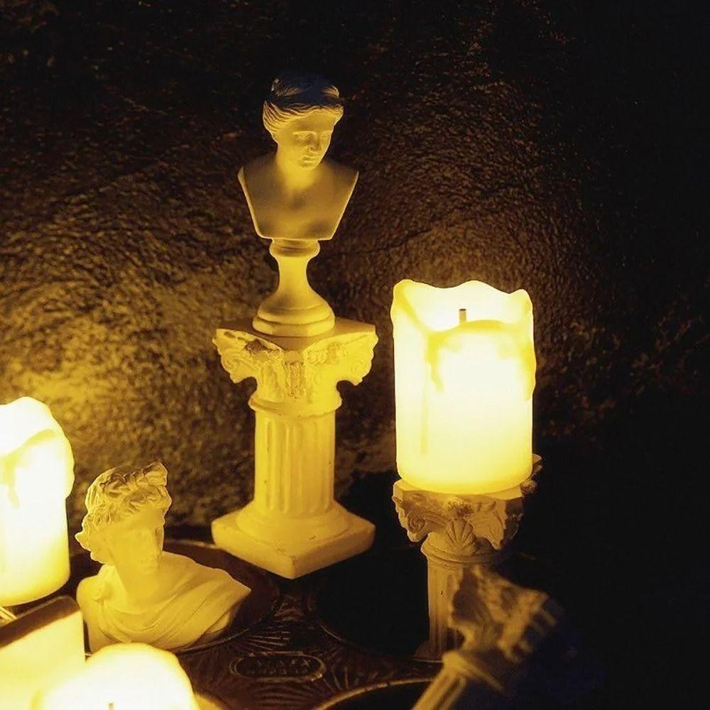 1Pcs Figurine Sculpture Roman Pillar Greek Column Candlestick Stand Durable Statue Pedestal