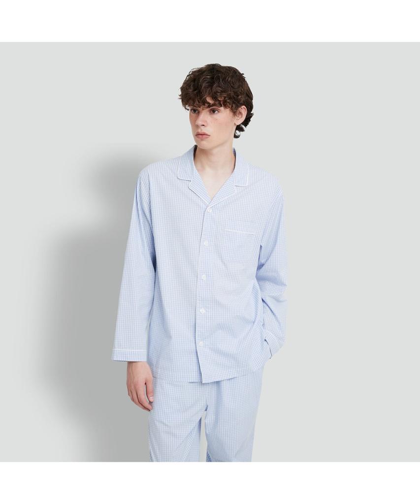 Jaju Men'S Cotton Stretch Length Pajama Set_Light Blue