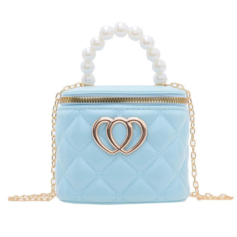 Girls Bag Fashion Pearl Handbag Children Little Girl Back Spring And Summer Jelly Cosmetic Bag