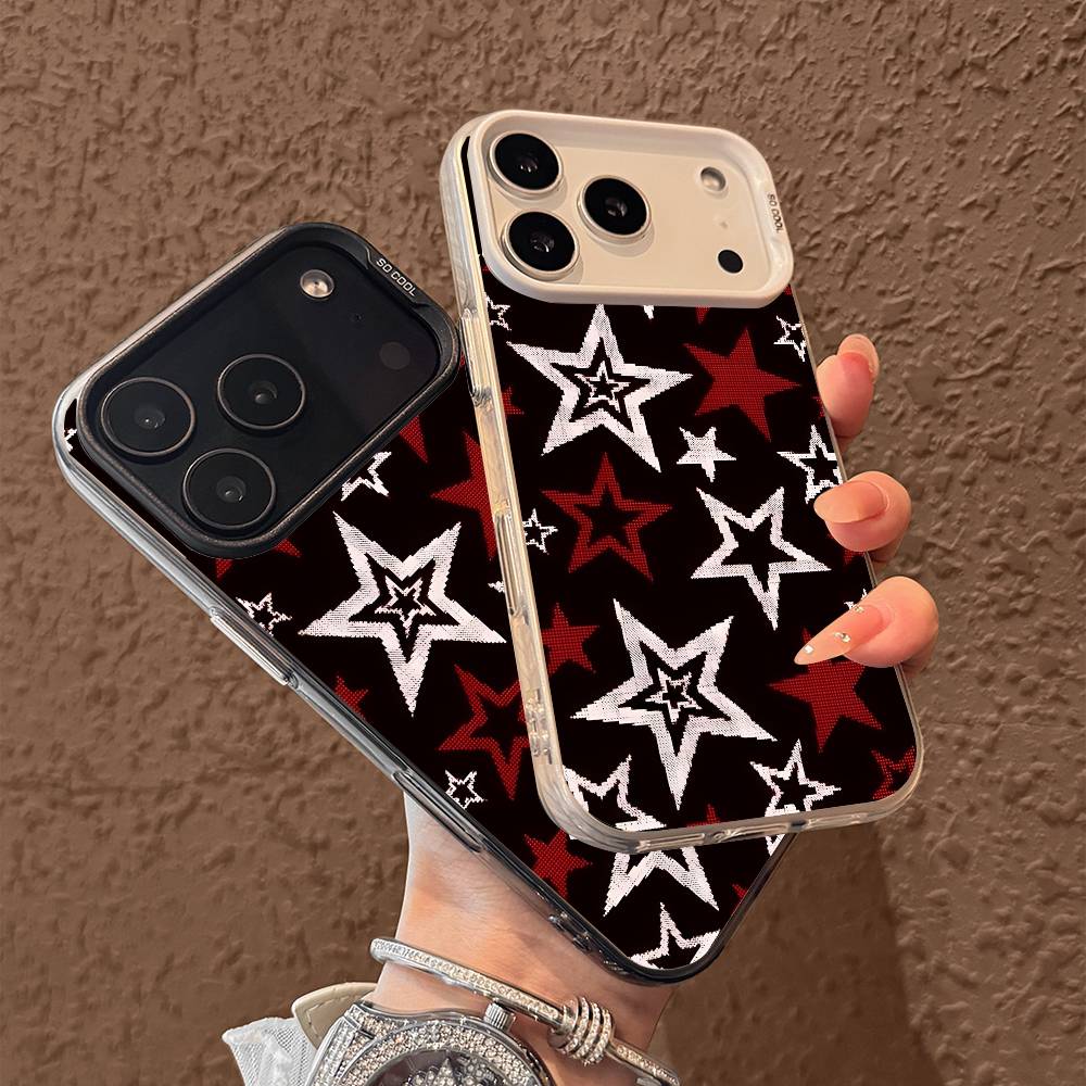 star phone case for iPhone 17 17Air 16 15 14 13 12 11 Pro Max Plus Colorful Silver