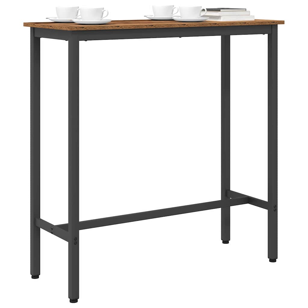 Vintage Wood Table 100 x 40 x 100.5 cm Engineered Wood and Steel