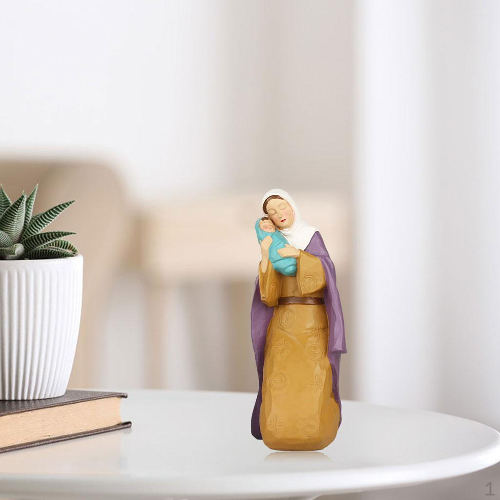 Natity 5.9 "Religious Virgin Mary And Baby Statue Resin Figure