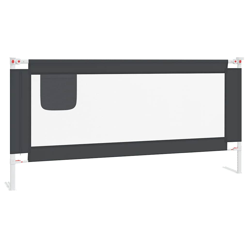 Kleinkind Bettgitter Dunkelgrau 190x25 cm Stoff