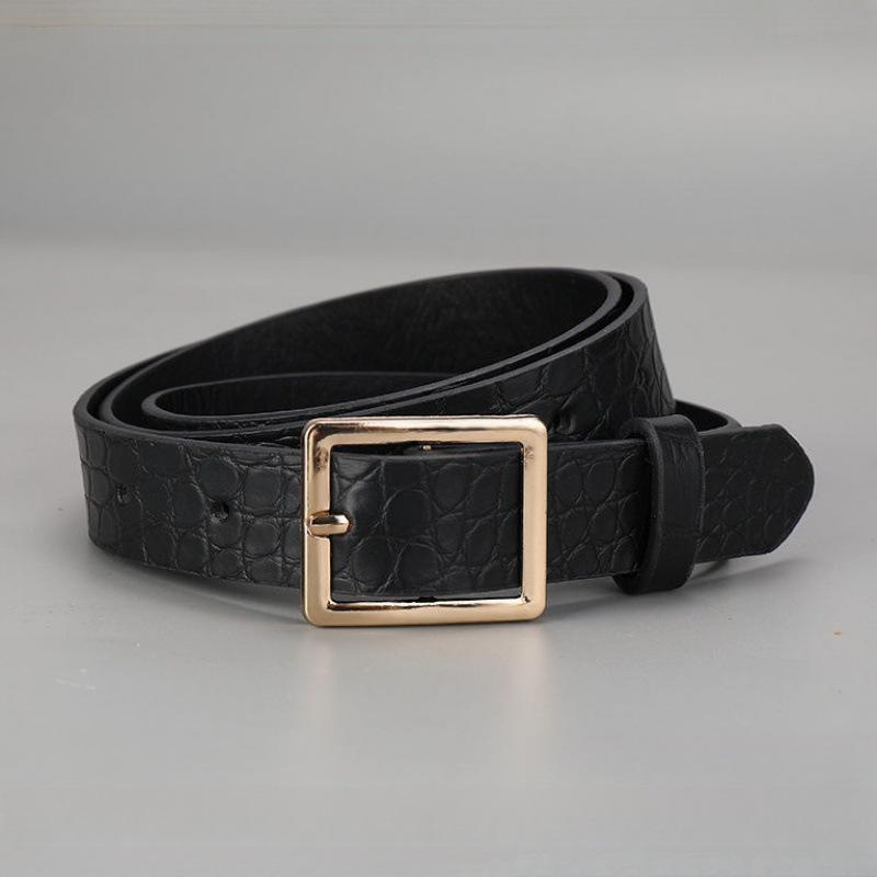 

Denim Casual Youthful Belt Crafted From Durable Cowhide In Elegant Black For Fashionable Looks Litchi Black