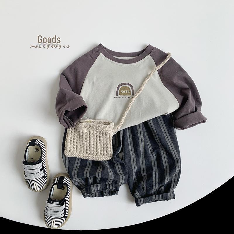 Spring/Summer Children's Striped Pants: Japanese & Korean Mori Style, Loose Fit, Casual for Boys & Girls