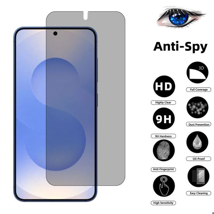 3 Verre Trempé - BOOLING - pour Samsung Galaxy S25 Plus - Anti-Espion Facile Antichoc Résistant 9H