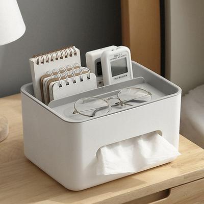 1pc- Rectangular Tissue Box Multifunctional Tissue Box with Phone Holder Napkin Tissue Box for Home Office for Living Room