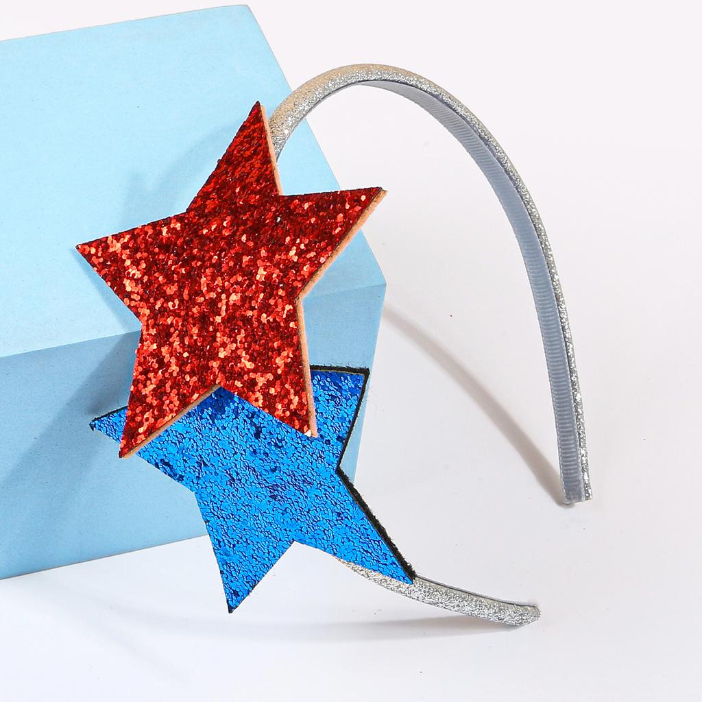 1PC USA Independence Day Star Headband for Women Girls 3.3''Glitter Star Hairbands Hairbands Headband Holiday Hair Accessories