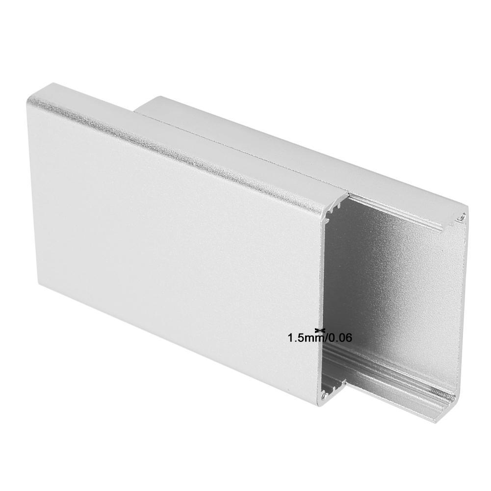 Aluminum Enclosure PCB Instrument Shell Electronic Cooling Box Silver 20*50*80mm