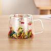 Coffee Tea Cup Dried Flower Glass Cup Double Insulated Clear Glass Cup Double Wall Mug  Household