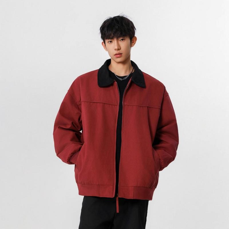 Mens Retro Detroit Harrington Jacket Streetwear Loose Fit Casual Coat