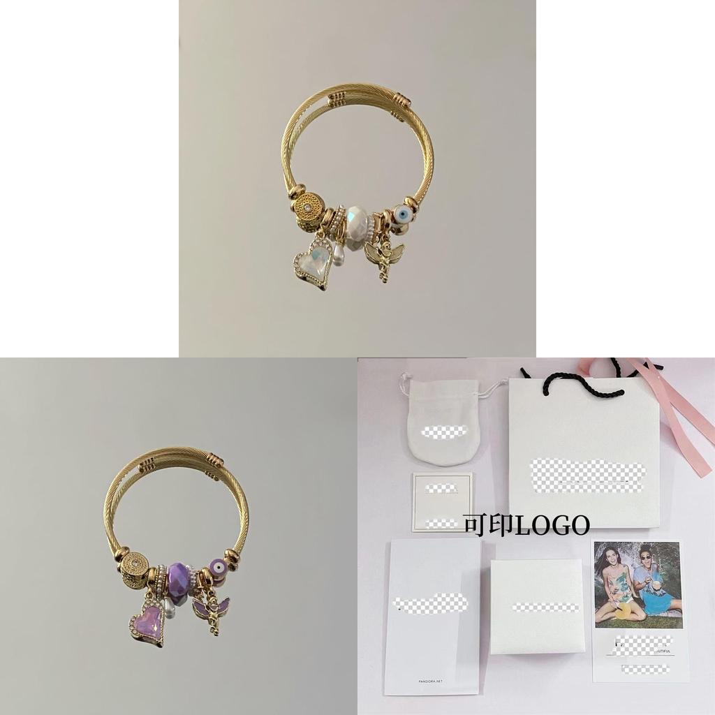 Stainless Steel Heart Shape Diy Bracelet Kit With Crystal Accents For Gift And Travel Souvenirs