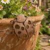Ladybug Garden Ornament Metal Decor for Outside, Cute Ladybugs Yard Art Lawn Patio Ornaments, Wall Sculptures & Statues, Outdoor Fence Decorations