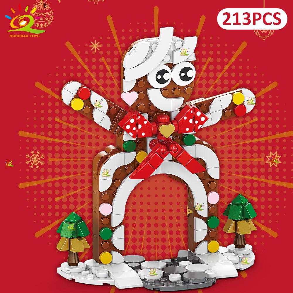 Non-Toxic 8In1 Christmas Santa Claus Sled House Model Building Block Diy Elk Snowman Bricks Ornament Toys For Children Adult Gift