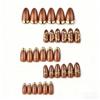 30pcs Gold Foil Cat Eye Almond 3D Bow French Nail Art Set