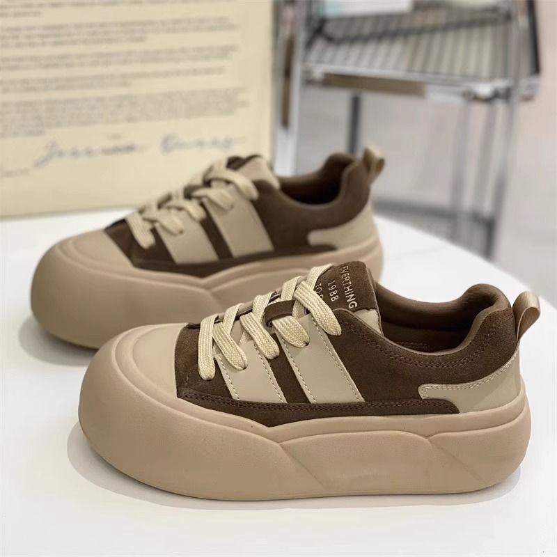 Fluffy Women's Shoes Show Feet Small Platform Bread Shoes Women 2025 New Spring and Autumn Versatile Chic Internet Celebrity Casual Board Shoes Tide