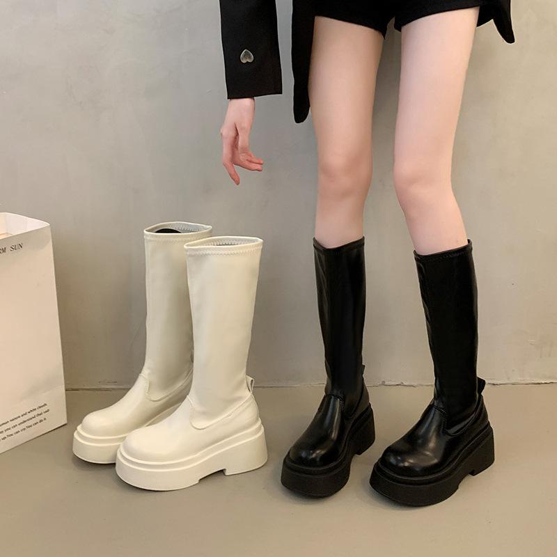 Aber kniehohe Ritterstiefel Damen Herbst neue Plateau-Stiefel Spice Girl Temperament Modestiefel