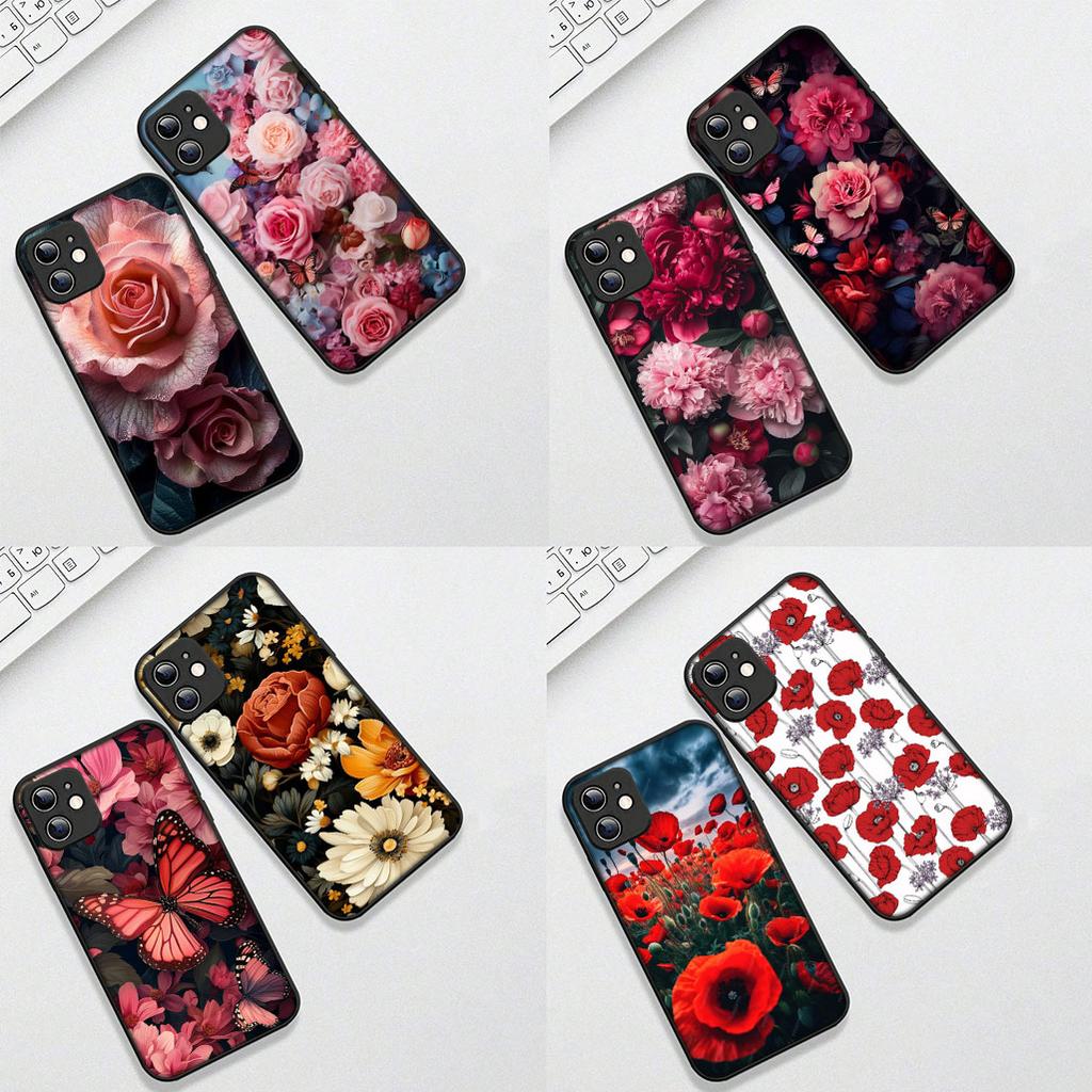 Cover for Xiaomi Poco C75 C65 C85 X7 X6 M8 F7 F8 Ultra F6 Pro Casing Phone Case Red Rose Flower Elegant Bloom Pink Peony