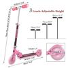 WeSkate Scooter for Kids with LED Light Up Adjustable Height Kick Scooters for Boys and Rear Fender Lightweight Folding Kids 110lb Weight Capacity