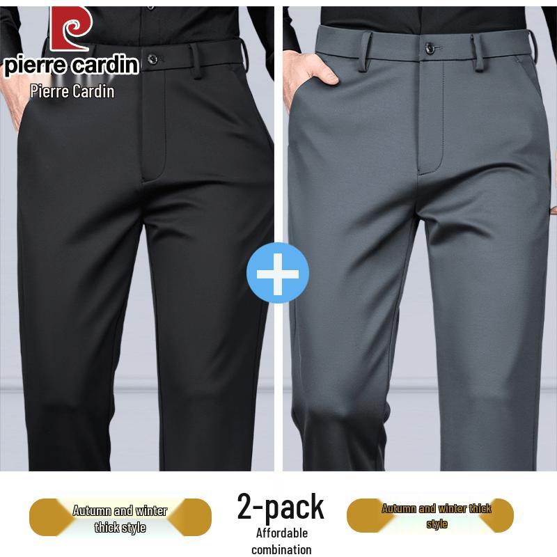 Pierre Cardin Men's Silk-Blend Business Casual Trousers
