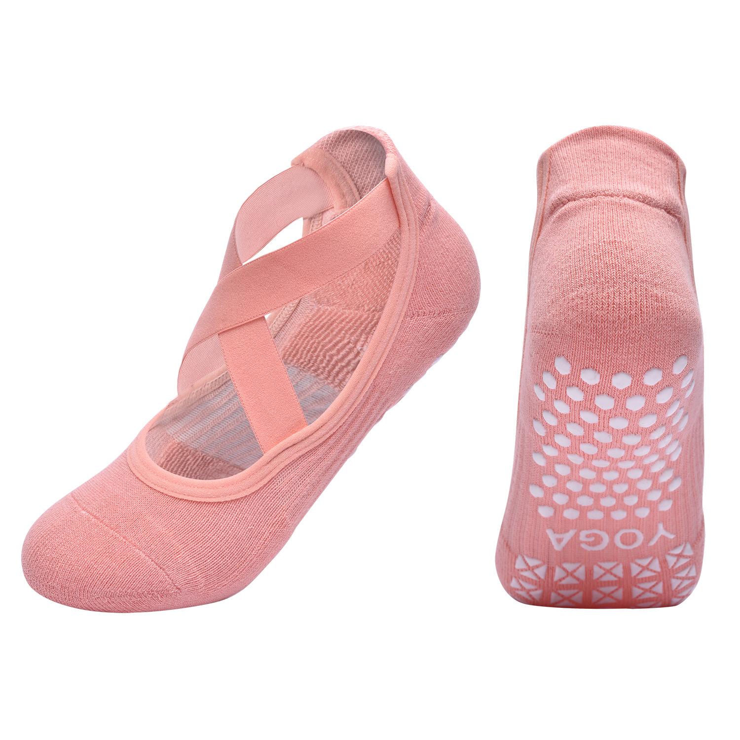 

1 пара хлопковых нескользящих носков для йоги, женские носки для балета, фитнеса, носки для занятий спортом, танцевальные носки, носки для спортзала, носки для пилатеса для женщин One Size