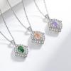 2026 Colored Treasure Ice Flower Cut Pigeon Egg Necklace Fashionable Luxury Inlaid High Carbon Diamond Electroplated Real Gold Pendant