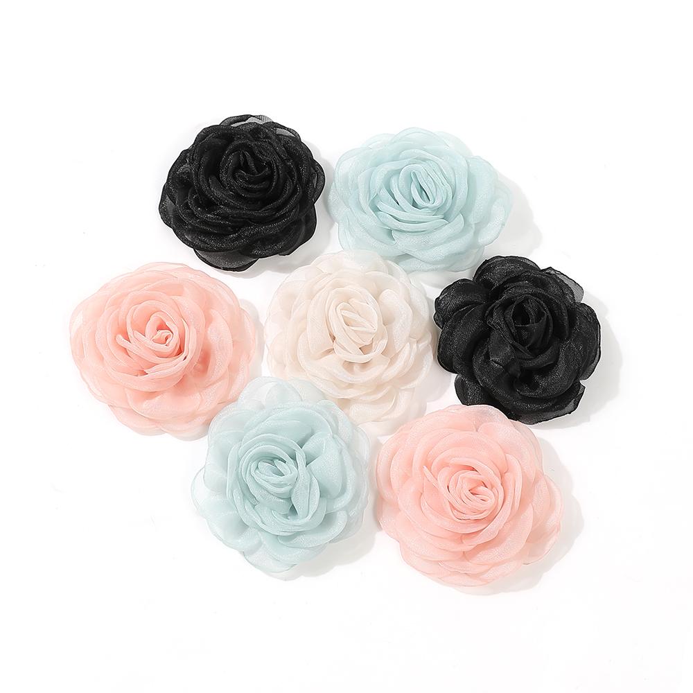 3/5 Stück Chiffon Künstliche Haarblumen Kleidung Haar Corsage Kunstblumen Wandkranz Heim Zimmer Hochzeit Deko Bastelzubehör