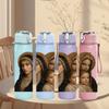 1PC Virgin Mary Holy Child Print 750ml Color Plastic Sports Water Bottle Leakproof Flip Straw Lid Suitable for Sports Office Home Use
