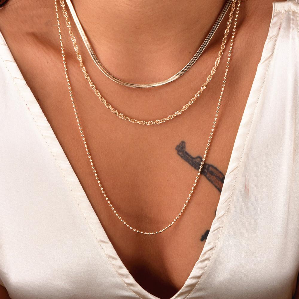 

Bls-miracle Bohemian Multi layer Pendant Necklaces For Women Fashion Gold Color Bead Necklace Statement Zircon Wholesale New