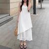 White suspender vest dress children's summer new seaside vacation wear sleeveless strap dress