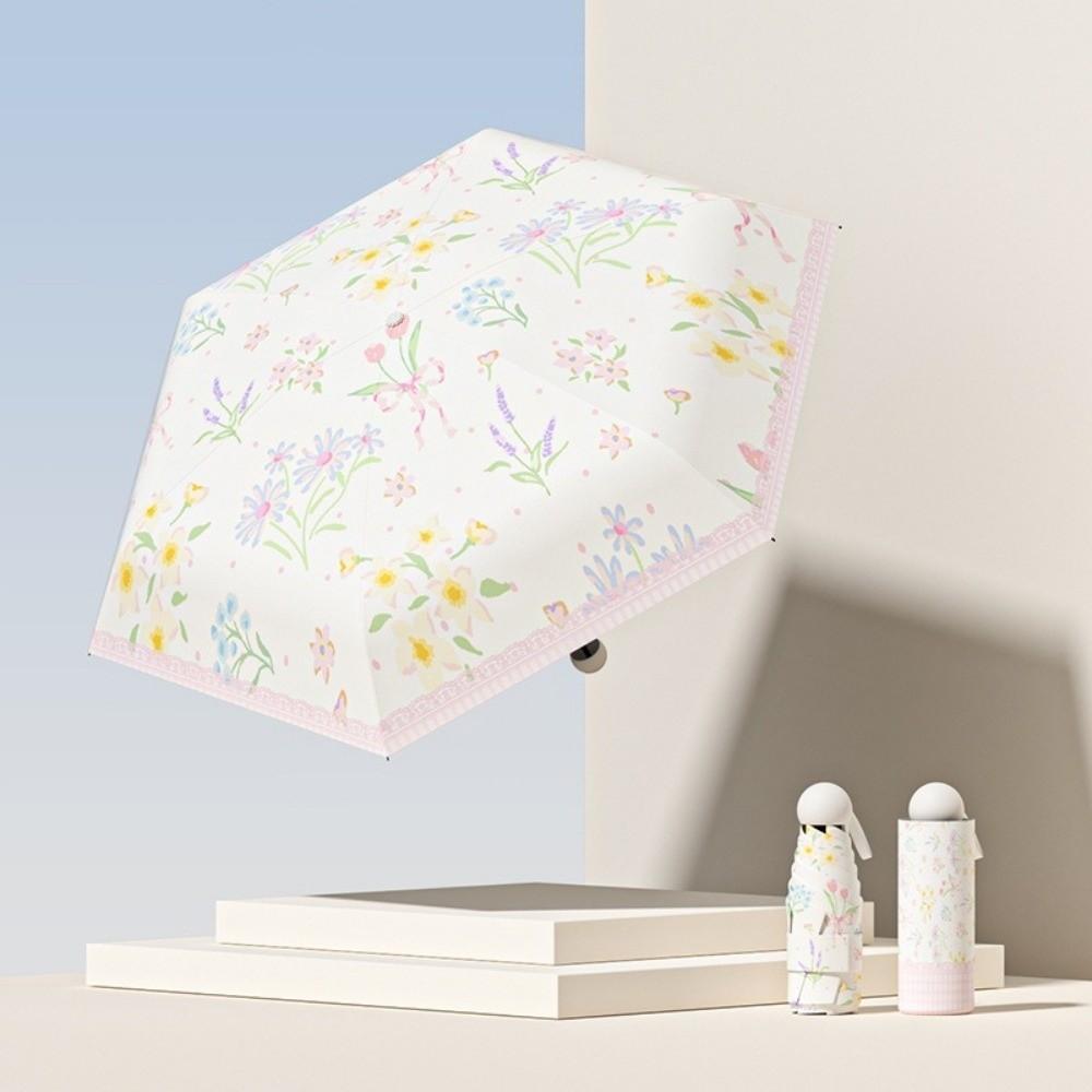 UPF UV Protection Automatic Flower Printing Umbrella Folding Portable Foldable Umbrella  Travel
