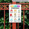 2D Flat Calming Strategies Emotion Regulation Cartoon Metal Sign - 8.0x12.0inch Aluminum Wall Art, Classroom Therapy Office Mental Health Decor