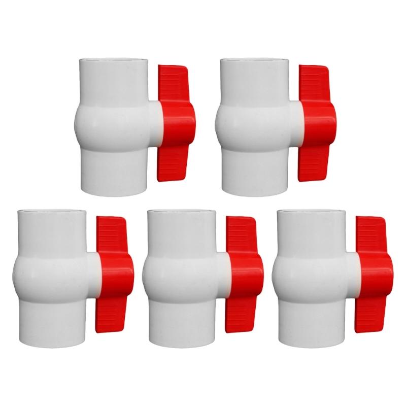 5 Pack Sturdy PVC Round Valves 2Inch T Handle Convenient Accessory for Home Water Systems and Industrial Daily Use