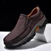 Men's Large Size Soft Sole Leather Casual Shoes for Middle-Aged & Elderly - Spring/Summer 2026