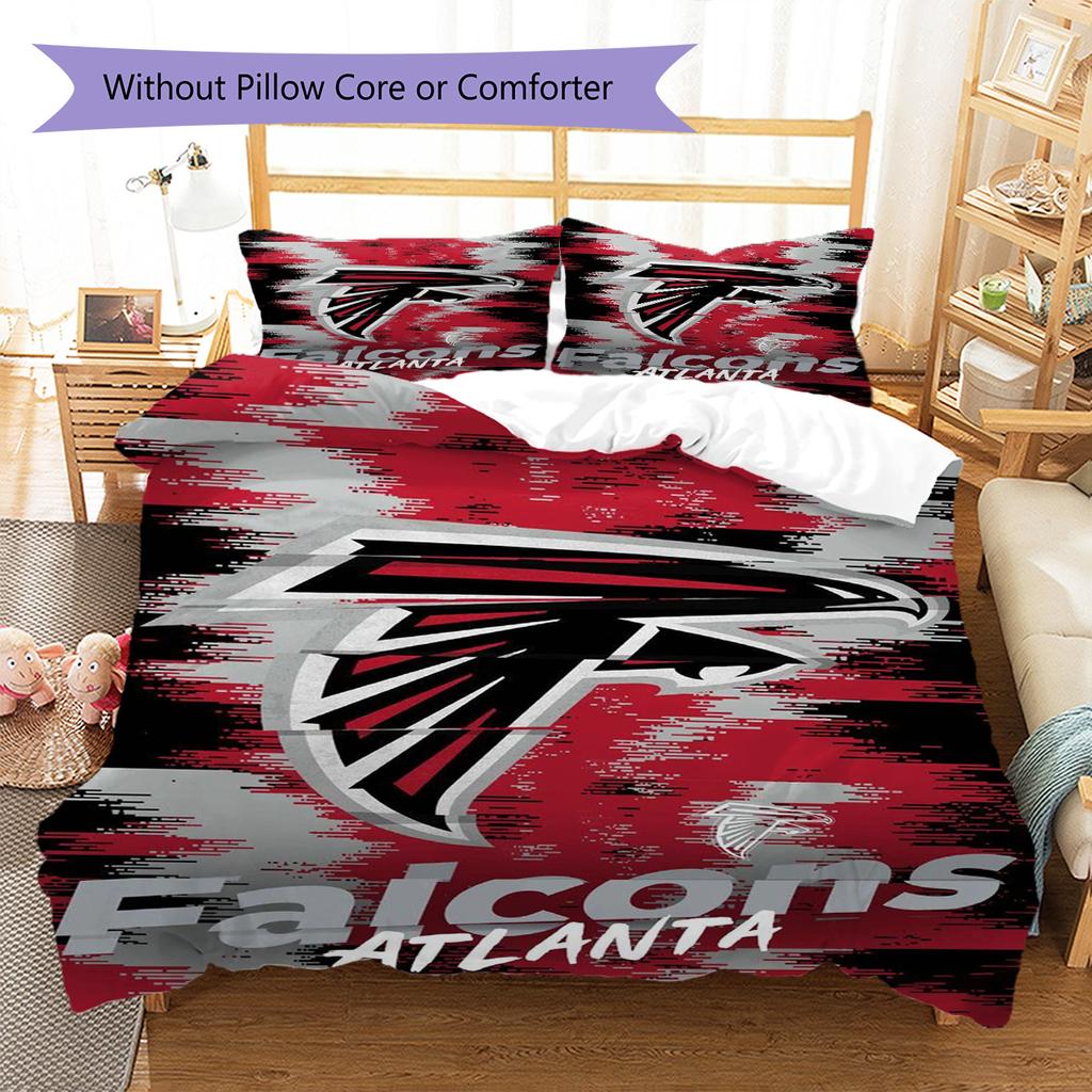 Falcons Pattern Bedding Set Quilt Cover Pillowcase Home Decor Gift (1 * Duvet Cover + 2 * Pillowcase, Without Core)
