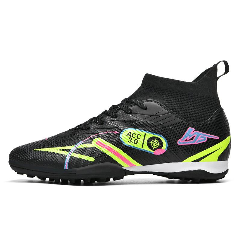 High-top football shoes tf broken nails artificial turf AG nails leather feet boys and girls children and adolescents students training shoes