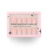 30 short almond nails in Europe, America and other regions, wearing nail pads, simple French beige high-end wearing nail pads.