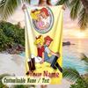 Bibi Blocksberg Beach Towel, Personalized Custom Text, Quick Dry Soft Large Towel For Swimming Pool Travel