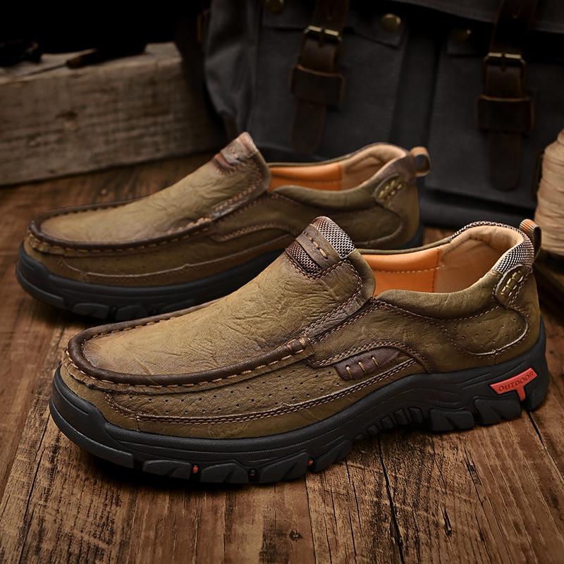 Men's Genuine Leather Plus Size Casual Loafers & Hiking Shoes